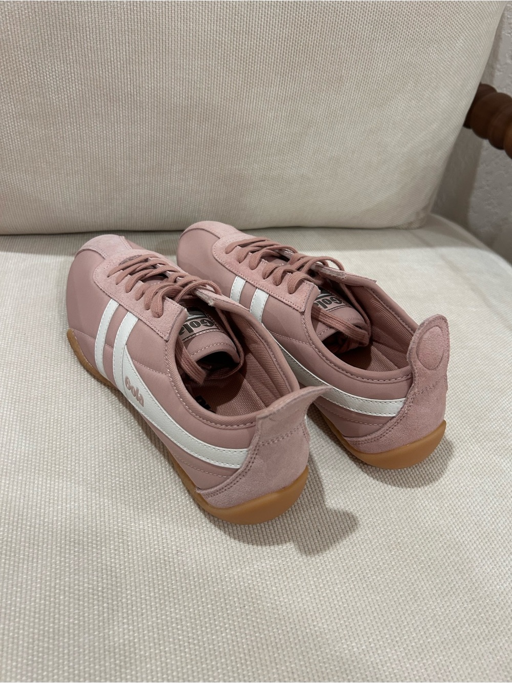 New Gola Exclusive Curve Sneakers Chalk Pink/White/Khaki/Gum - Picture 6 of 8